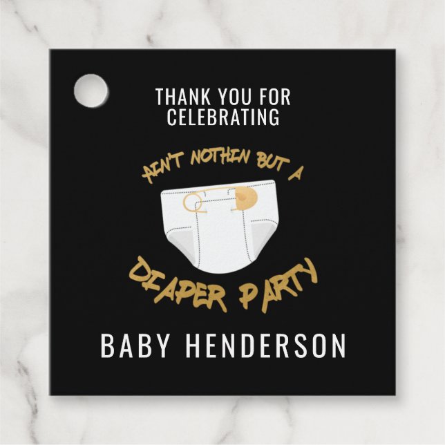 Étiquettes Cadeau Merci de la partie de couche Hip hop (Devant)