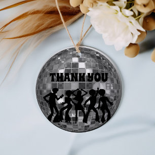 Étiquettes Cadeau Merci de la Parties scintillant d'argent Disco des