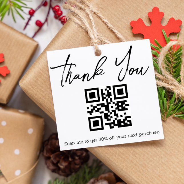 Étiquettes Cadeau merci de la remise de code qr pour les petites ent (Créateur téléchargé)