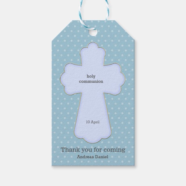 Étiquettes-cadeau Merci de la Sainte Communion * Choisir la couleur  (Devant)