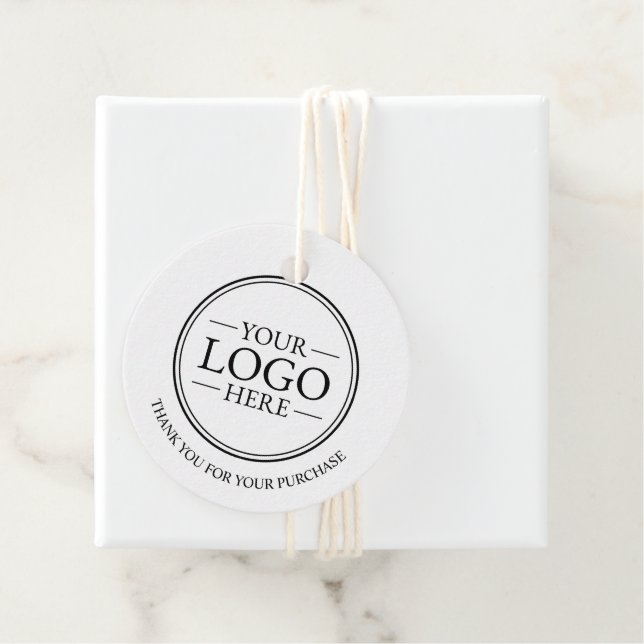 Étiquettes Cadeau Merci de logo d'entreprise personnalisé (En situation)