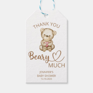 Étiquettes-cadeau Merci de l'ours en peluche