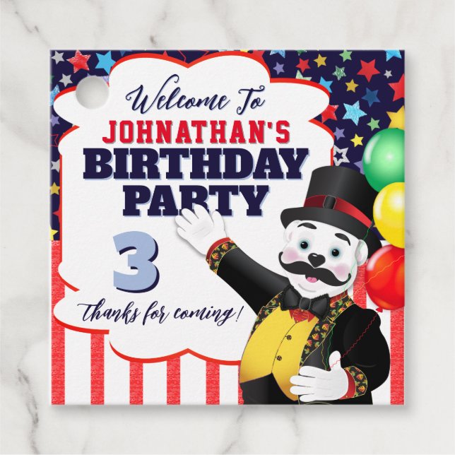 Étiquettes Cadeau Merci de l'ours polaire du cirque (Devant)