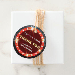 Étiquettes Cadeau Merci de luxe de la nuit de cinéma