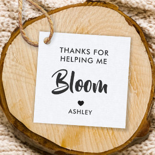 Étiquettes Cadeau Merci de m'aider Bloom Flower Gift Tag, Kraft