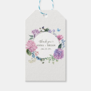 Étiquettes-cadeau Merci de Mariage à la main de l'Hydrangea