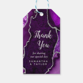 Étiquettes-cadeau Merci de Mariage d'âge mauve et argenté