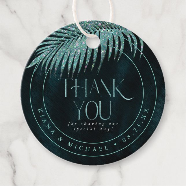 Étiquettes Cadeau Merci de Mariage de feuille de joaillerie ID830 Tu (Devant)