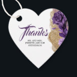 Étiquettes Cadeau Merci de Mariage de Parties scintillant foncé viol<br><div class="desc">Plum violet et or parties scintillant d'aquarelle couleur d'aquarelle mariage étiquettes "merci"</div>