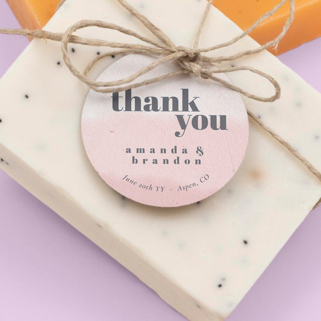 Étiquettes Cadeau Merci de Mariage de script en gras à flush minimal (Créateur téléchargé)