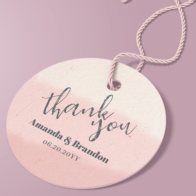 Étiquettes Cadeau Merci de Mariage de script en gras à flush minimal (Créateur téléchargé)