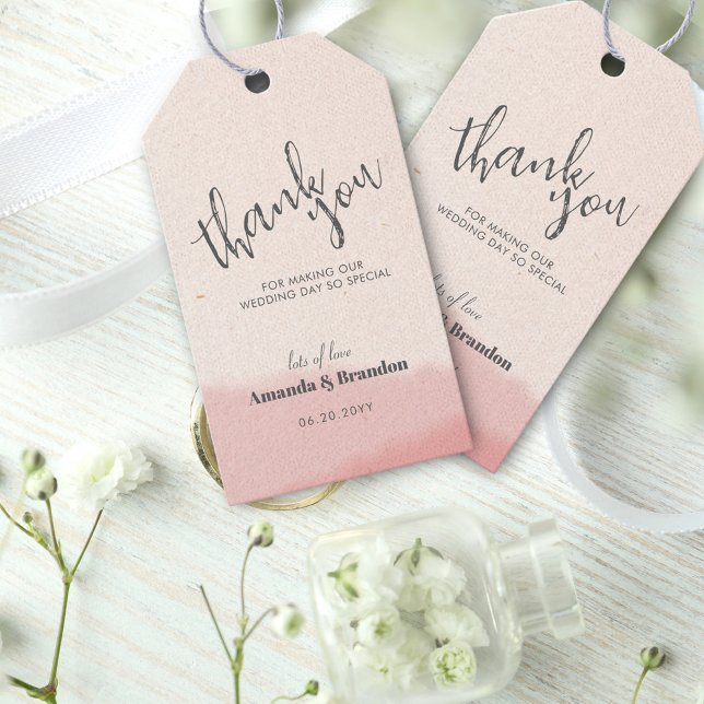 Étiquettes-cadeau Merci de Mariage de script en gras à flush minimal (Créateur téléchargé)