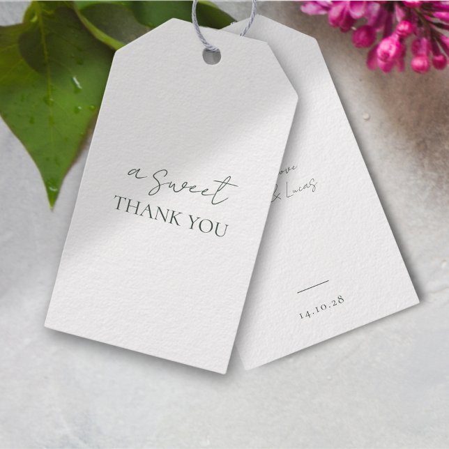 Étiquettes-cadeau Merci de Mariage de script minimal tendance (Créateur téléchargé)