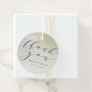 Étiquettes Cadeau Merci de Mariage d'huile d'or vert de ressort Ombr