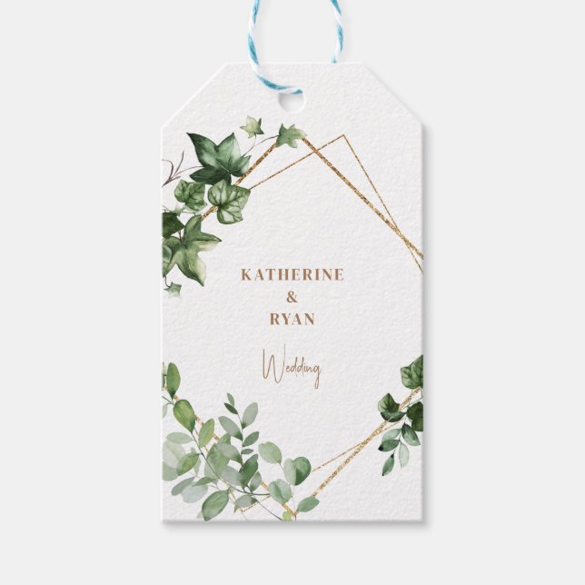 Étiquettes-cadeau Merci de mariage élégant (Devant)
