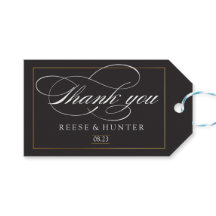 Merci de mariage élégant Black Gold moderne