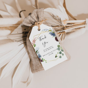 Étiquettes-cadeau Merci de Mariage géométrique de Bourgogne