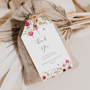 Étiquettes-cadeau Merci de Mariage simple à plusieurs couleurs Fleur
