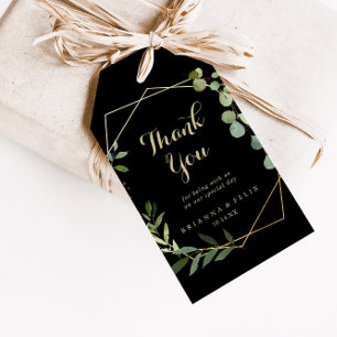 Étiquettes-cadeau Merci de Mariage vert rouge géométrique
