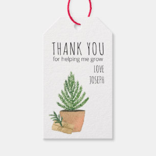 Étiquettes-cadeau Merci de m'avoir aidé à faire grandir un sapin en