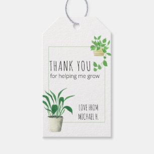 Étiquettes-cadeau Merci de m'avoir aidé à faire pousser des plantes