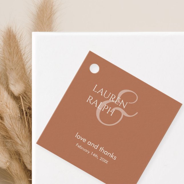 Étiquettes Cadeau Merci de monogramme à deux pièces d'or et d'ivoire (Créateur téléchargé)