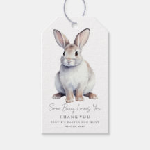 Merci de Pâques Tags cadeaux Bunny blanc