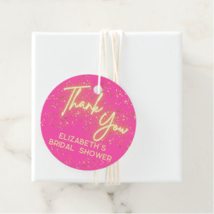 Étiquettes Cadeau Merci de Parties scintillant moderne rose chaud