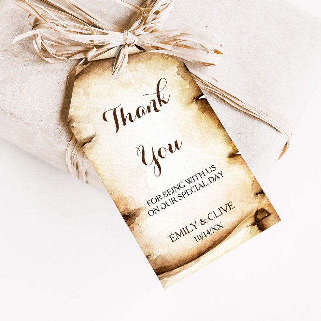 Étiquettes-cadeau Merci de pays rustique (Créateur téléchargé)