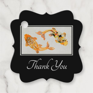 Étiquettes Cadeau Merci de poisson Gold Koi élégant