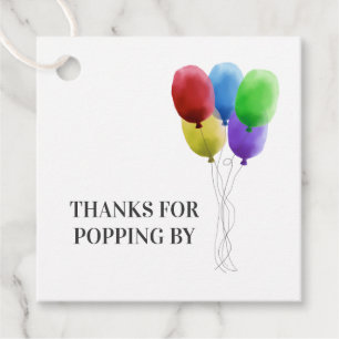 Étiquettes Cadeau Merci de Popping By, Balise Cadeau Balloon, Popcor