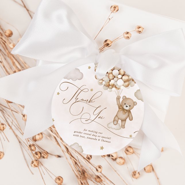 Étiquettes Cadeau Merci de révélation du genre de l'ours (Créateur téléchargé)