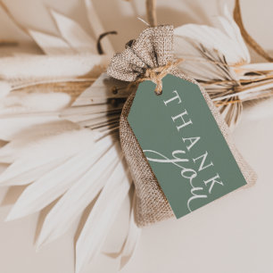Étiquettes-cadeau Merci de script minimaliste Sage Green Favoriser l