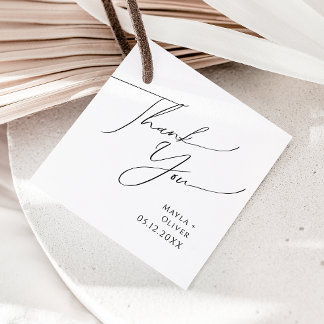 Étiquettes Cadeau Merci de script minimaliste Whimsical Favoriser le