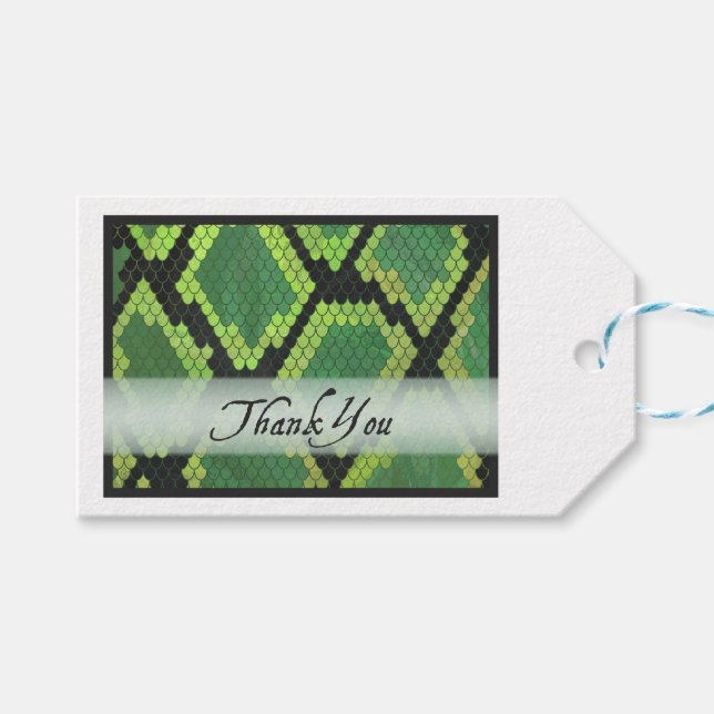 Étiquettes-cadeau Merci de serpent animal sauvage (Devant (Horizontal))