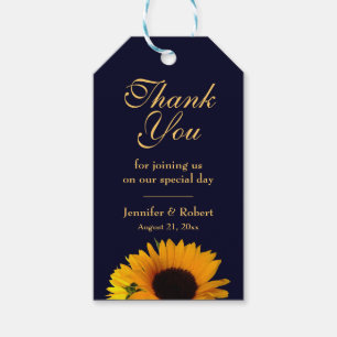 Étiquettes-cadeau Merci de tournesol gai Favoriser