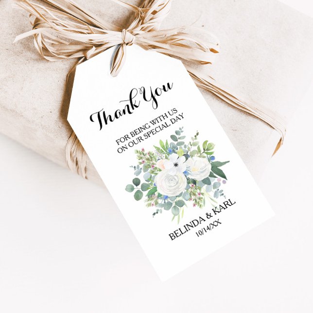 Étiquettes-cadeau Merci de verdure tropicale des eucalyptus (Créateur téléchargé)