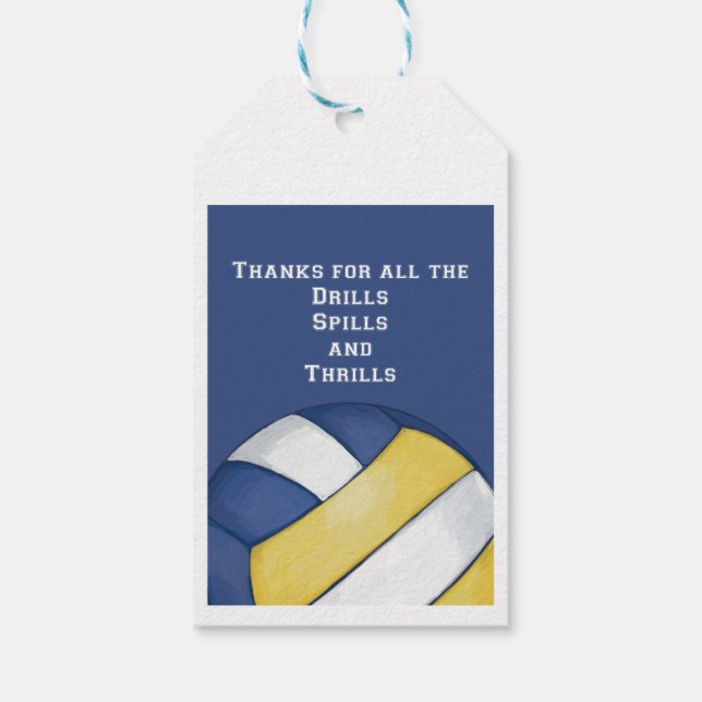 Étiquettes-cadeau Merci d'entraîneurs de volleyball (Dos)