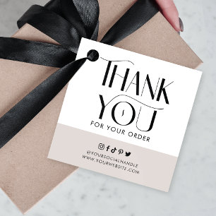 Étiquettes Cadeau Merci d'entreprise simple et moderne de police Ser