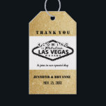 Étiquettes-cadeau Merci des signes de Las Vegas pour l'arrivée sur m<br><div class="desc">Classy Black and White Las Vegas Connectez-vous à Parties scintillant Gold Arrière - plan Merci pour l'arrivée des Favoris personnalisés étiquette cadeau. Customisez-le pour répondre à vos besoins.</div>