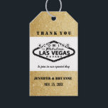 Étiquettes-cadeau Merci des signes de Las Vegas pour l'arrivée sur m<br><div class="desc">Classy Black and White Las Vegas Connectez-vous à Parties scintillant Gold Arrière - plan Merci pour l'arrivée des Favoris personnalisés étiquette cadeau. Customisez-le pour répondre à vos besoins.</div>