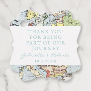 Étiquettes Cadeau Merci d'être partie de la carte vintage de voyage