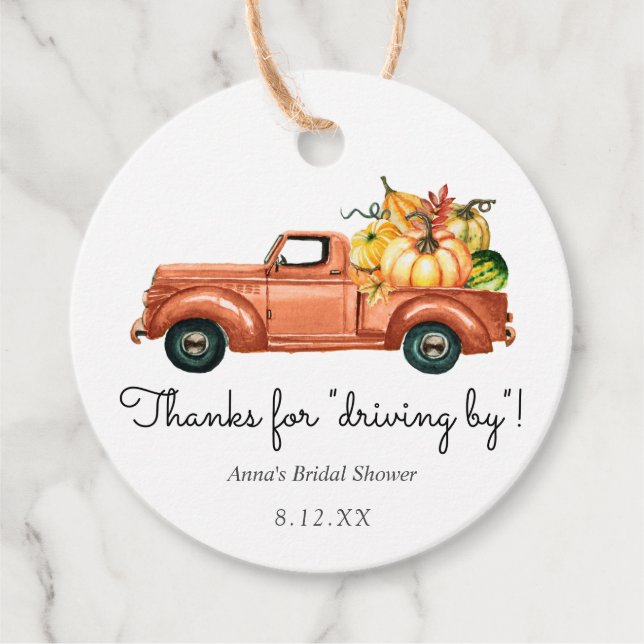 Étiquettes Cadeau Merci d'être passé par l'étiquette de camion d'aut (Devant)