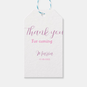 Étiquettes-cadeau Merci d'être venu à la fête d'anniversaire nom dat