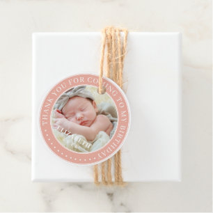 Étiquettes Cadeau Merci D'Être Venu À Mon Anniversaire Photo Moderne