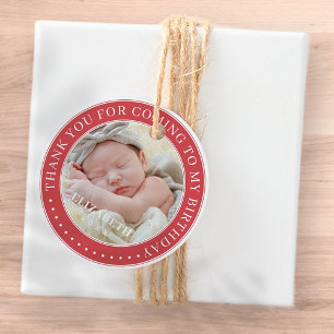 Étiquettes Cadeau Merci D'Être Venu À Mon Anniversaire Photo Moderne