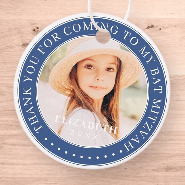 Étiquettes Cadeau Merci D'Être Venu À Mon Bat mitzvah Photo (Créateur téléchargé)