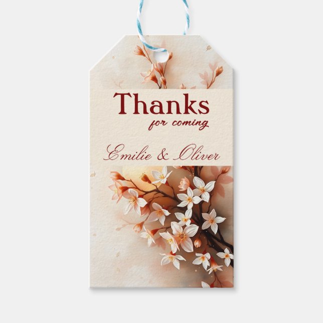 Étiquettes-cadeau Merci d'être venu et votre nom (Devant)