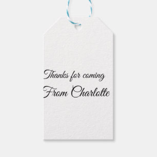 Étiquettes-cadeau merci d'être venu nom du message texte 