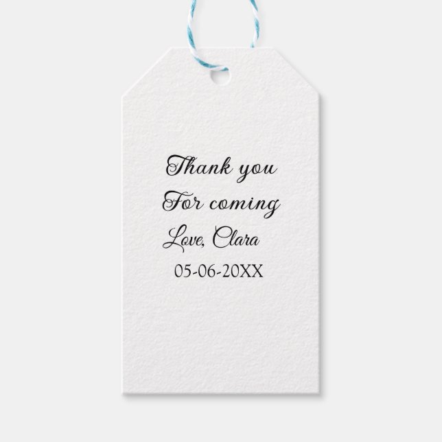 Étiquettes-cadeau merci d'être venu nom du texte message  (Devant)